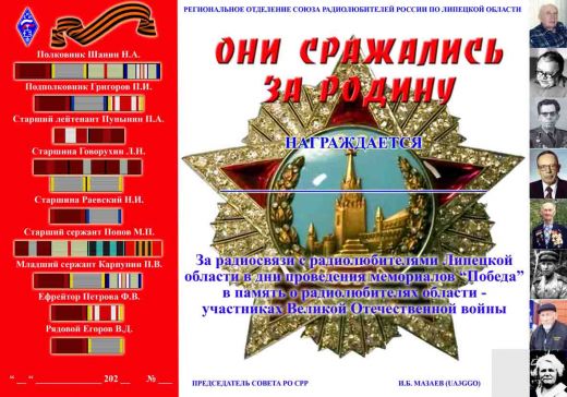 Липецкие дипломы – радиолюбителям России и мира