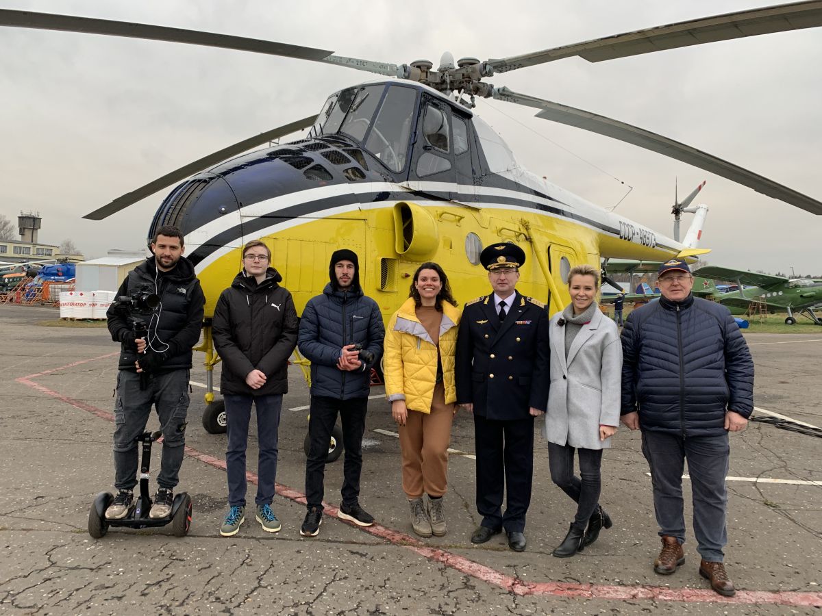 Уникальный вертолет ДОСААФ стал героем программы «Доброе утро» на Первом канале.