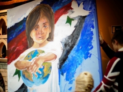 Картину за мир во всем мире передали в посольство Сирийской Арабской Республики